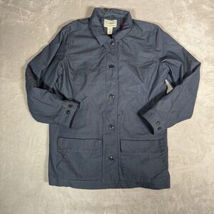 L.L.Bean Men’s XL Regular Navy Blue Field Jacket Plaid Wool Lined Utility Coat